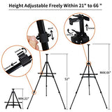 NIECHO 66 Inches Easel Stand with Tray, Aluminum Metal Art Easel Artist Tripod Adjustable Height from 21" to 66" with Carry Bag for Table-Top/Floor Painting and Displaying