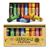 Hieno 100% Pure Beeswax Crayons Non Toxic Handmade – Natural Crayon Box Safe for Kids and Toddlers – Natural Food Coloring – Shaped for Perfect Grip (Trapezoidal)