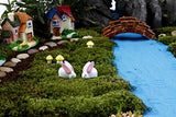 Chris.W 20pcs Dollhouse Miniature Rabbit Figurines Animals Figures Toys Easter Ornaments Decorations, Each Style with 10pcs