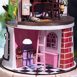 Rowood DIY Miniature Wooden Dollhouse Kits for Girls Boys Adults Teens Women Friends, Handmade Woodcraft Building Set, Children's Day/Birthday Secluded Neighbor (LED; Glass Cover Model)