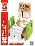 Hape Wooden Doll House Furniture Dining Room Set