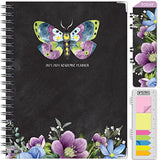 HARDCOVER Academic Year 2023-2024 Planner: (June 2023 Through July 2024) 8.5"x11" Daily Weekly Monthly Planner Yearly Agenda. Bookmark, Pocket Folder and Sticky Note Set (Midnight Butterfly)