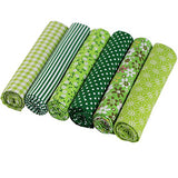 UOOOM 6pcs 50 x 50cm Patchwork Cotton Fabric DIY Handmade Sewing Quilting Fabric Different Designs (Tone-Green)