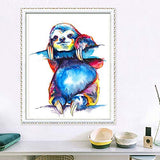 Diamond Painting Kits for Adults Kids, Paint by Number Kits Embroidery Paintings Pictures Arts Craft Watercolor Sloth - 11.8x15.7Inches