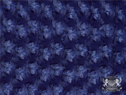 Minky Rosebud NAVY BLUE Fabric By the Yard