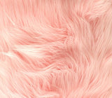 Faux Fur Fabric Long Pile Shaggy BABY PINK / 60" Wide / Sold by the yard