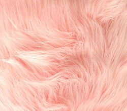 Faux Fur Fabric Long Pile Shaggy BABY PINK / 60" Wide / Sold by the yard