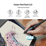2022 HUION Kamvas Pro 16 2.5K QHD Graphics Drawing Tablet with Screen QLED Full Lamination 145% sRGB and PW517 Battery-Free Stylus, 15.8 inch Pen Display for Windows PC, Mac, Android