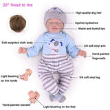 CHAREX Reborn Baby Doll, 22 Inch Lifelike Newborn Baby Boy Doll, Weighted Realistic Reborn Toddler Dolls That Look Real