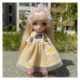 Camplab ·CAMPLAB· 1/8 16CM Bjd Doll 13 Movable Joints DIY Dress Up Cartoon Comic Eye with Clothes Window Mini Scene Decoration Crafts Cute Toys Dolls (Color : White, Size : Doll and Clothes)