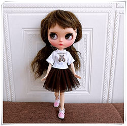 leoglint Blythe Doll Clothes, Shirt and Skirt Clothing for Blythe Doll 30 cm 1/6 Bjd Dolls Azone ICY Licca Doll (Shirt + Tutu Skirt)