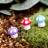 DOITOOL 50pcs Mini Miniature Mushroom Figurines Mini Toadstools Cake Toppers Fairy Garden Accessories Dollhouse Decorations Size S/M (Mixed)
