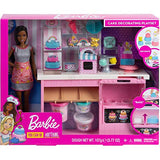Barbie Cake Decorating Playset with Brunette Doll, Baking Island with Oven, Molding Dough and Toy Icing Pieces for Kids 4 to 7 Years Old