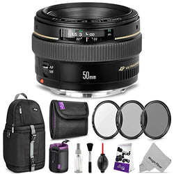 Canon EF 50mm f/1.4 USM Standard Telephoto Lens w/Advanced Photo and Travel Bundle - Includes: