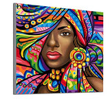 DIY 5d Diamond Painting Crystal Kits,African lady Wall Art,Painting Diamonds Full Drill,Rhinestone Embroidery Cross Stitch Kits Supply Arts Craft Canvas Wall Decor Stickers Home Decor 12x12 inches