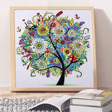 5D DIY Diamond Embroidery Spring Summer Autumn Winter Seasonal Flower Tree Shape Special Shape DIY Crystal Diamond Painting (D)