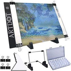 ARTDOT A4 LED Light Pad for Diamond Painting, USB Powered Light Board Kit, Adjustable Brightness with Detachable Stand and Clips