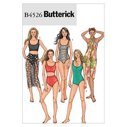 BUTTERICK PATTERNS B4526 Misses' Swimsuit and Wrap, Size EE (14-16-18-20)