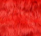 Faux Fur Fabric Long Pile Monkey Shaggy FIRE RED / 60" Wide / Sold by the yard