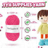 TYH Supplies 10 Mini Acrylic Yarn Skeins | 220 Yard Soft Yarn Medium Weight for Knitting, Crocheting and Craft Projects. 22 Yard Skeins SFK Color Collection