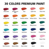 48 Pack Acrylic Paint Set, Shuttle Art 30 Colors Acrylic Paint (36ml) with 10 Brushes 5 Canvas 1 Paint Knife 1 Palette 1 Sponge, Complete Set for Kids, Adults Painting on Canvas Rocks Wood Ceramic