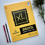 Canson XL Series Bristol Pad, Heavyweight Paper for Ink, Marker or Pencil, Smooth Finish, Fold Over, 100 Pound, 14 x 17 Inch, Bright White, 25 Sheets