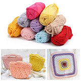 2 Pack T-Shirt Yarn Knitting Yarn Fabric Crochet Cloth Solid Color DIY Hand Craft Bag Blanket Cushion Crocheting Projects (Light Yellow)