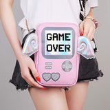 Kawaii purse game over shaped crossbody shoulder Messenger bag （pink）