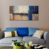 Large Abstract Canvas Wall Art Decor Living Room Office Brown Blue Themed Picture Prints Artwork Big Home Bedroom Wall Decoration