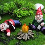 BARMI 4 Pack Miniature Gnomes Garden Decorations Garden Gnomes Outdoor Fairy Garden Gnomes Funny Gnomes Decor Gnome Ornaments Mini Gnome Figurines Gnome Gifts 4 Pack