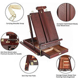 MEEDEN French Easel,Beech Wood Sketch Easel Box with Foldable Legs,Drawer Storage and Palette Tray,Portable Artist Easel for Outdoor Painting,Tripod Easel Stand for Sketching,Displaying