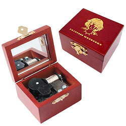 Youtang Music Box Carved Wood Musical Box Wind Up Mechanism Mucial Gift for Christmas,Birthday,Valentine's Day (Princess Mononoke, Silver)