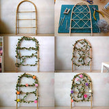 Miniature Flower Arch. Decorative Dollhouse Wicker Rattan Stand Natural Colour.