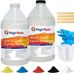 Epoxy Resin Kit for Art & Craft | 1 Gallon | Odorless | Crystal Clear Epoxy Resin | Jewelry, Earrings, Coasters, Casting, Molding, Crafting & More | Includes Many Accessories | (0.5 Gal + 0.5 Gal)