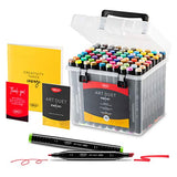 DACO Art Duet 80 Colors Artist Dual Tip Alcohol Markers Art Markers Permanent Alcohol Based Markers Twin Sketch Markers Pens with Case for Adults Coloring Sketching Drawing Illustration & Card Making