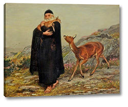 A Legend of Saint Patrick by Briton Riviere - 17" x 22" Gallery Wrap Giclee Canvas Print - Ready to Hang