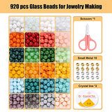 UNIAYSENG 600PCS 8mm Round Glass Beads for Jewelry Making，24 Color DIY Gemstone Crystal Beads Bracelet Making Kit Healing Chakra Beads，Loose Beads Crystal Spacers for Friendship Bracelet Kit