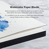 Paul Rubens Watercolor Block for Watercolors Wet Media Block, Artist Quality Acid Free 100% Cotton Cold Pressed Watercolor Paper with 7.6 x 10.6 inches, 20 Sheets