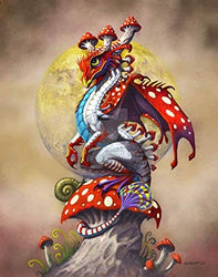 MYDFG DIY 5D Chinese Dragon Mushroom Full Moon Full Diamond Painting Cross Stitch Kits Art Cartoon 5D Paint by Diamonds Gifts for Women 40X50cm