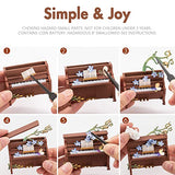 Rolife DIY Miniature Dollhouse Kits, 3D Wooden Mini Model Tiny House Building Sets with Lights and Movable Furniture, DIY Craft Gifts for Kids to Build (Starry Melody)