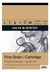Daler-Rowney : A4 : 160gsm Fine Grain Drawing Cartridge Pad - 30 Sheets