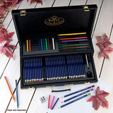 Royal & Langnickel Essentials 59pc Two-Tier Black Series Drawing Wooden Box Artist Set