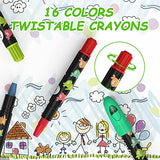 Jumbo Crayons for Toddlers, 16 Colors Twistable Washable Crayons, Palm Grip Silky Large Crayons for Babies and Kids 3+, Coloring Art Supplies, Gift for Boys and Girls Back to School