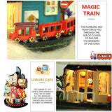 TOYROOM DIY Mini Dollhouse Miniature Houses Candy Castle Fairy Tale Town Doll House Mini Kit 1:24 Scale Dollhouse Miniature Kit Little Room LED Light Dust Cover Building Kit Birthday Gifts for Adults