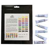PHOENIX Watercolor Paint Set of 24 Colors x 12 ml - Non-Toxic Paints in Tubes for Kids, Students, Beginners & Artists