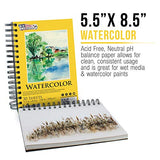 U.S. Art Supply 5.5" x 8.5" Premium Heavy-Weight Watercolor Painting Paper Pad, 60 Pound (300gsm), Pad of 12-Sheets (Pack of 3 Pads)