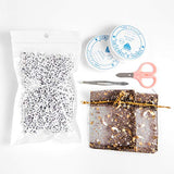 EZreal-800 Pcs White Acrylic Alphabet Letter"A-Z" Cube Beads for Jewelry Making, DIY Bracelets,