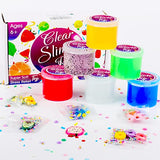Clear Slime Kit 6 Pack Crystal Clear Slime Set Non Sticky Premade Jelly Putty Clear Slime Party Favors Stress Relief Toy for Boys Girls for Kids