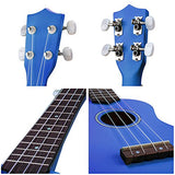 AW 21 Inch Blue Soprano Ukulele Basswood w/Bag Aluminum Capo For Adult Kids Study Musical Instrument Hobby