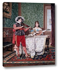 The Duet by Adolphe Alexandre Lesrel - 18" x 22" Gallery Wrap Giclee Canvas Print - Ready to Hang